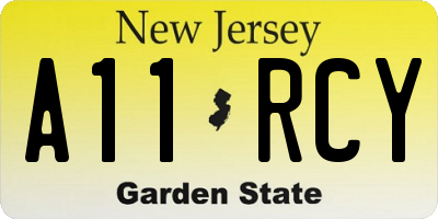 NJ license plate A11RCY