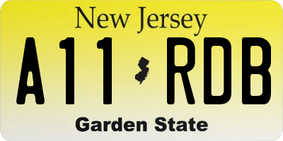 NJ license plate A11RDB