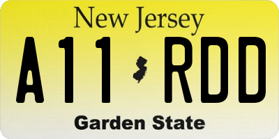 NJ license plate A11RDD
