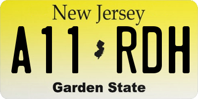 NJ license plate A11RDH