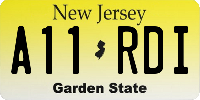 NJ license plate A11RDI