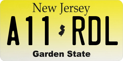 NJ license plate A11RDL