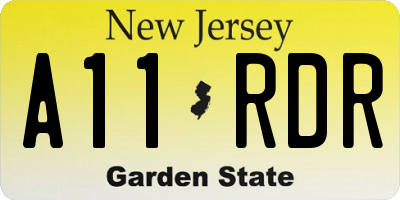 NJ license plate A11RDR