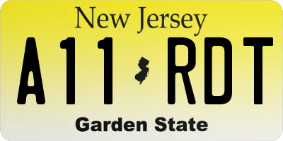 NJ license plate A11RDT