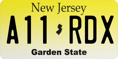 NJ license plate A11RDX
