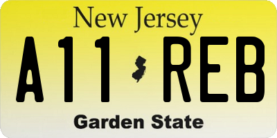 NJ license plate A11REB