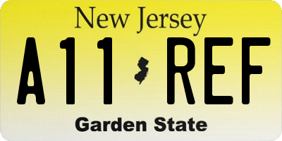 NJ license plate A11REF