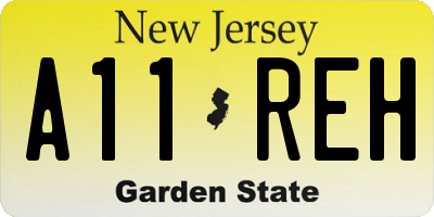 NJ license plate A11REH