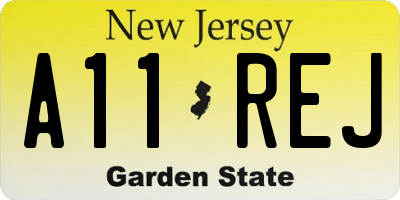 NJ license plate A11REJ