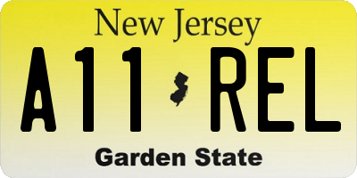 NJ license plate A11REL