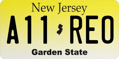 NJ license plate A11REO