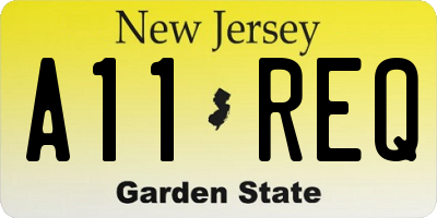 NJ license plate A11REQ
