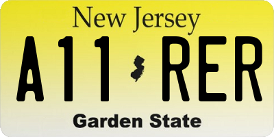 NJ license plate A11RER