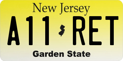 NJ license plate A11RET