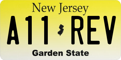NJ license plate A11REV