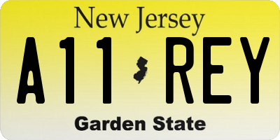 NJ license plate A11REY