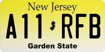 NJ license plate A11RFB