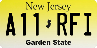 NJ license plate A11RFI