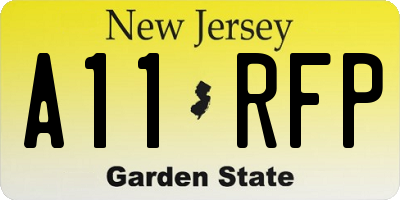 NJ license plate A11RFP