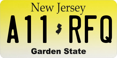 NJ license plate A11RFQ