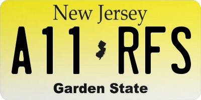NJ license plate A11RFS