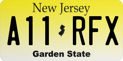 NJ license plate A11RFX