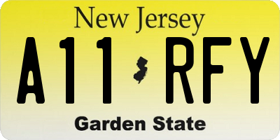 NJ license plate A11RFY
