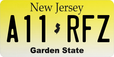 NJ license plate A11RFZ