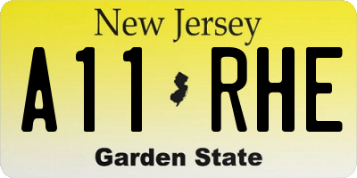 NJ license plate A11RHE