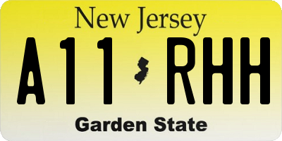 NJ license plate A11RHH
