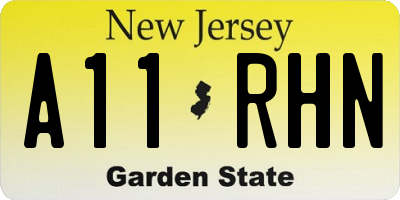 NJ license plate A11RHN