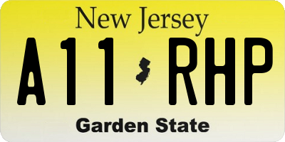 NJ license plate A11RHP