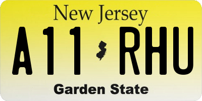 NJ license plate A11RHU