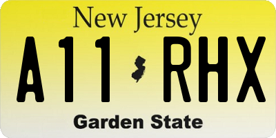 NJ license plate A11RHX