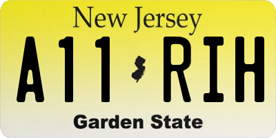 NJ license plate A11RIH
