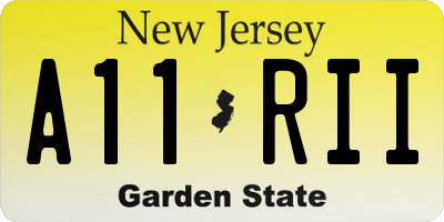 NJ license plate A11RII