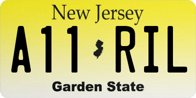 NJ license plate A11RIL