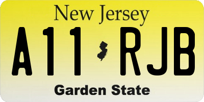 NJ license plate A11RJB