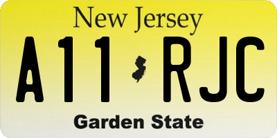 NJ license plate A11RJC