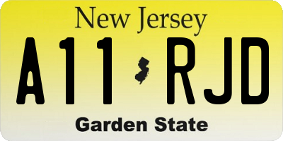 NJ license plate A11RJD