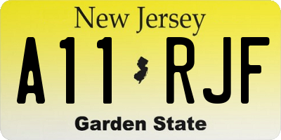 NJ license plate A11RJF