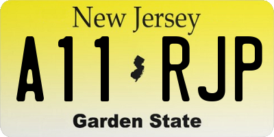 NJ license plate A11RJP