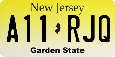 NJ license plate A11RJQ