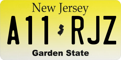 NJ license plate A11RJZ