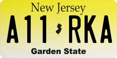 NJ license plate A11RKA