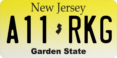 NJ license plate A11RKG