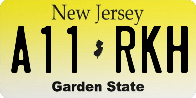 NJ license plate A11RKH