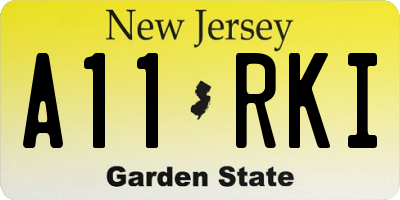 NJ license plate A11RKI