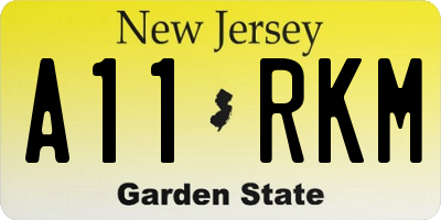 NJ license plate A11RKM