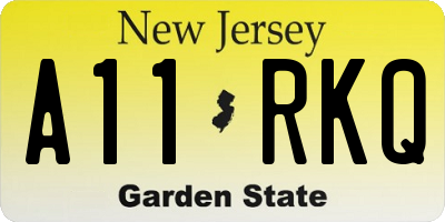 NJ license plate A11RKQ